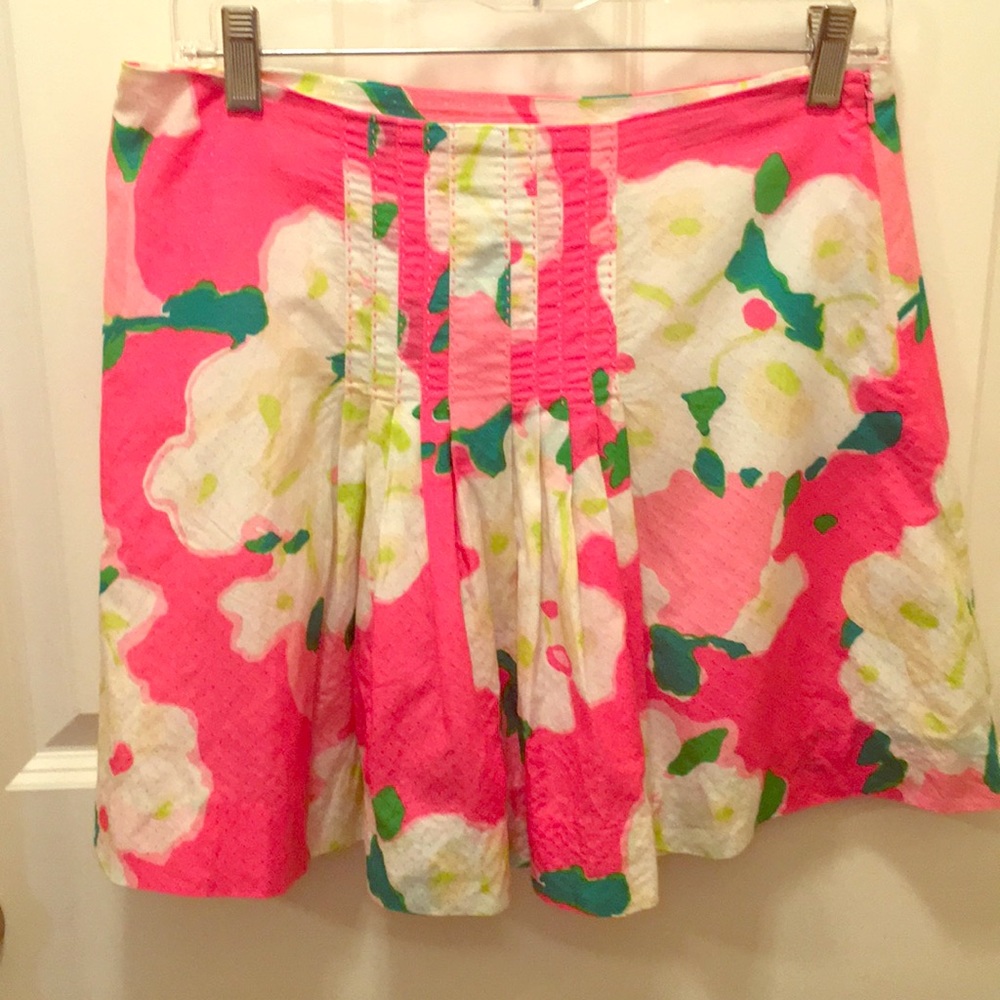 Lilly Pulitzer Pink front pleat floral skirt